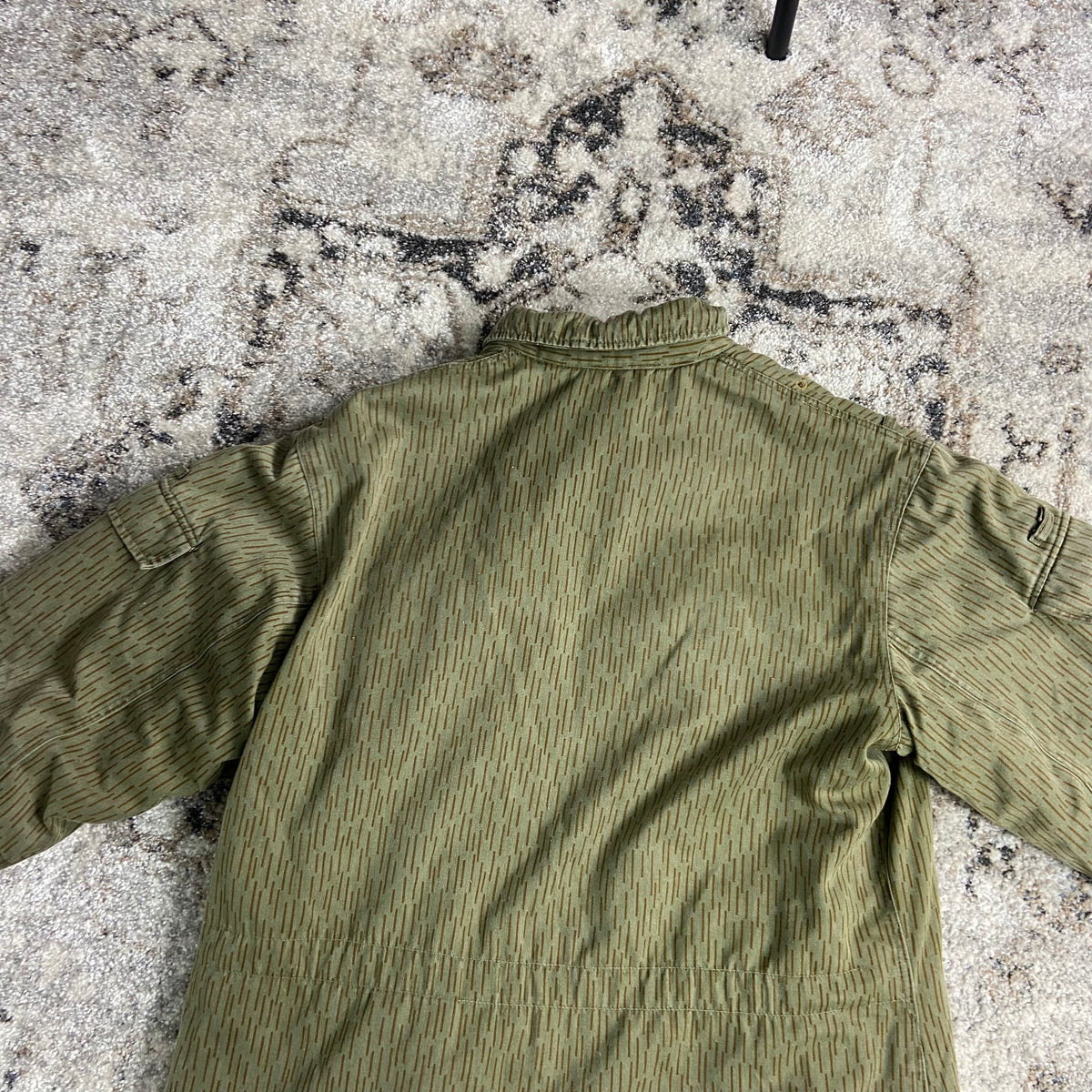 VINTAGE 1989 EAST GERMAN ARMY NVA STRICHTARN RAIN CAMO FIELD FADED JACKET