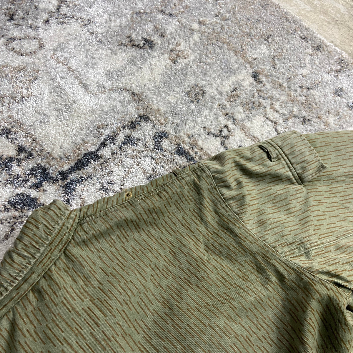 VINTAGE 1989 EAST GERMAN ARMY NVA STRICHTARN RAIN CAMO FIELD FADED JACKET