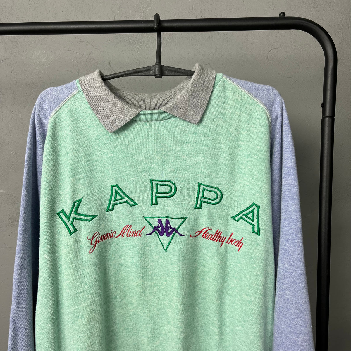1980s KAPPA BIG LOGO DOUBLE NECK SWEATSHIRT
