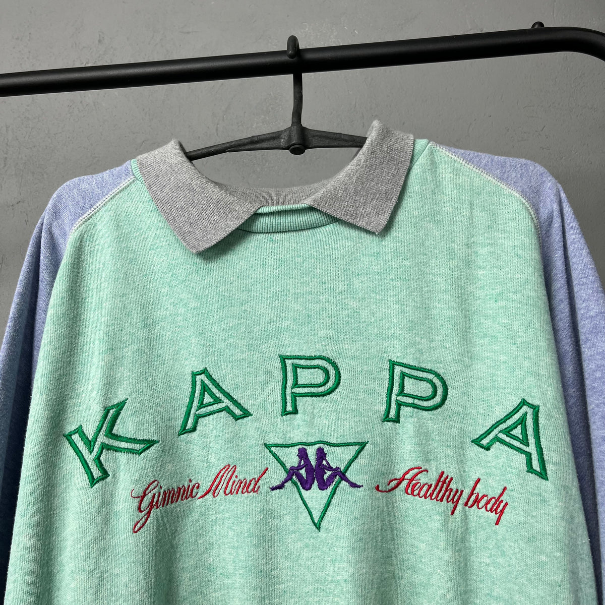 1980s KAPPA BIG LOGO DOUBLE NECK SWEATSHIRT