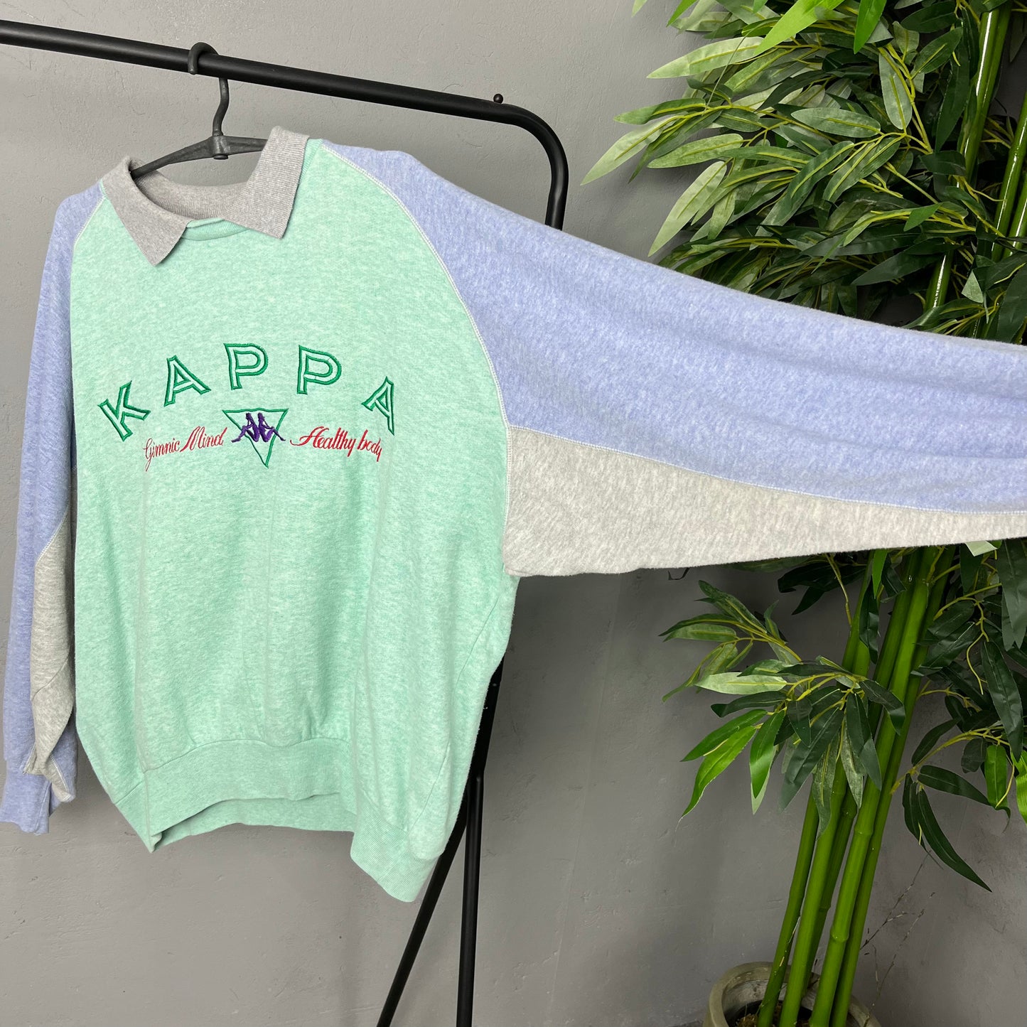 1980s KAPPA BIG LOGO DOUBLE NECK SWEATSHIRT