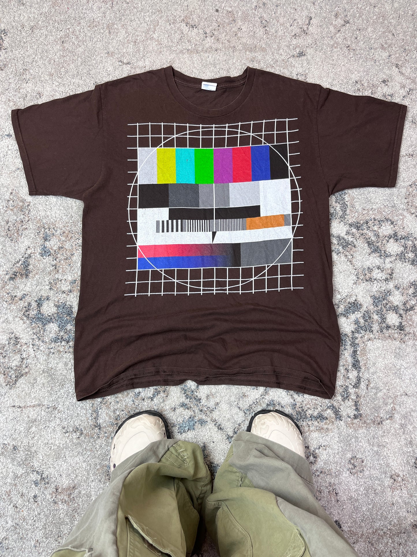VHS TV NOISE INTERFERENCE SUNFADED TEE 2000s