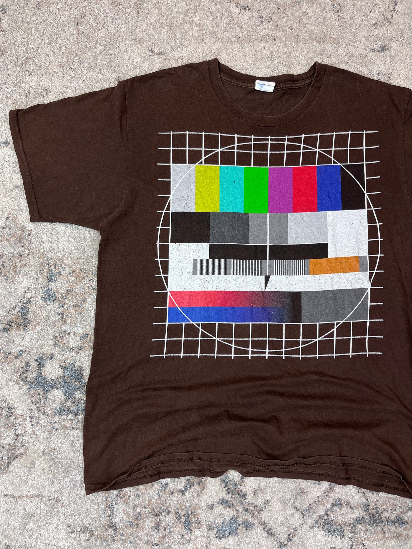 VHS TV NOISE INTERFERENCE SUNFADED TEE 2000s