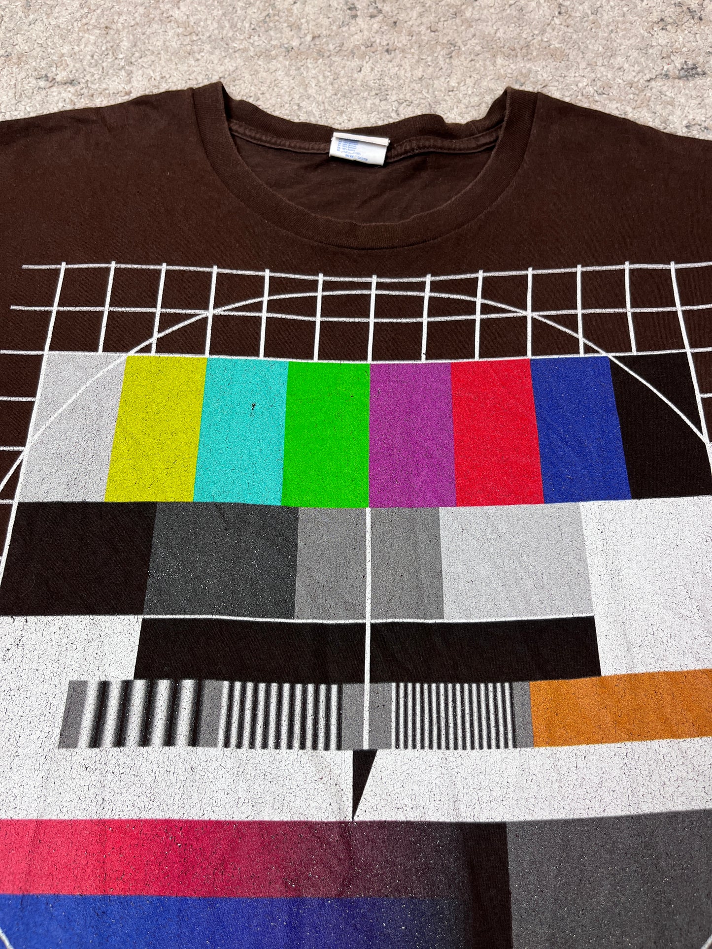VHS TV NOISE INTERFERENCE SUNFADED TEE 2000s