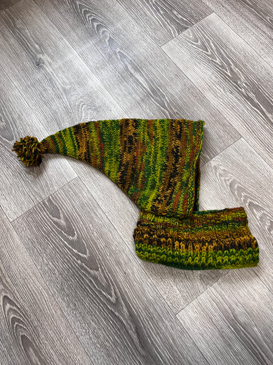 HANDMADE KNITTЕD PIXIE BALACLAVA POINTY ELF HOOD HAT