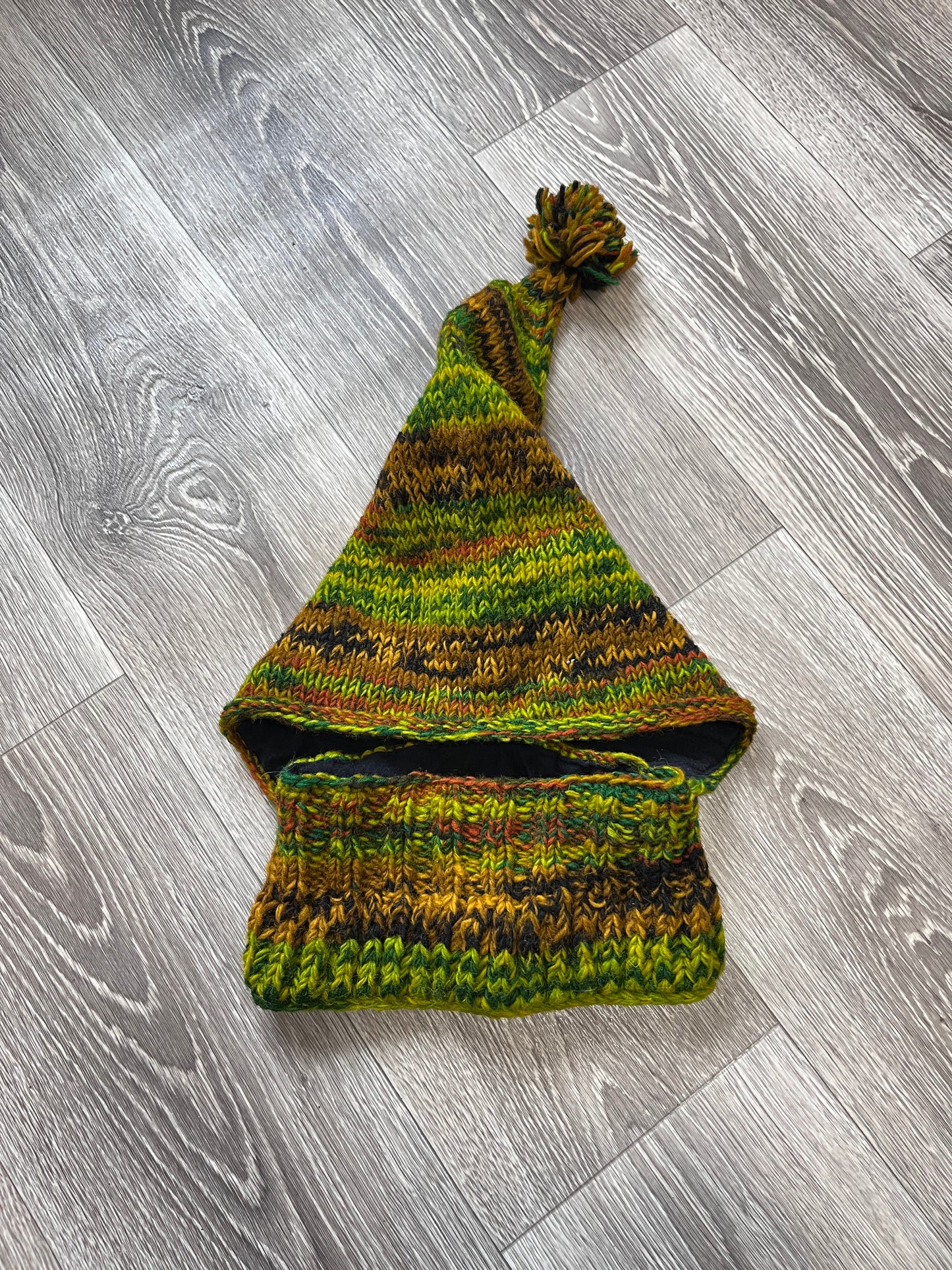 HANDMADE KNITTЕD PIXIE BALACLAVA POINTY ELF HOOD HAT