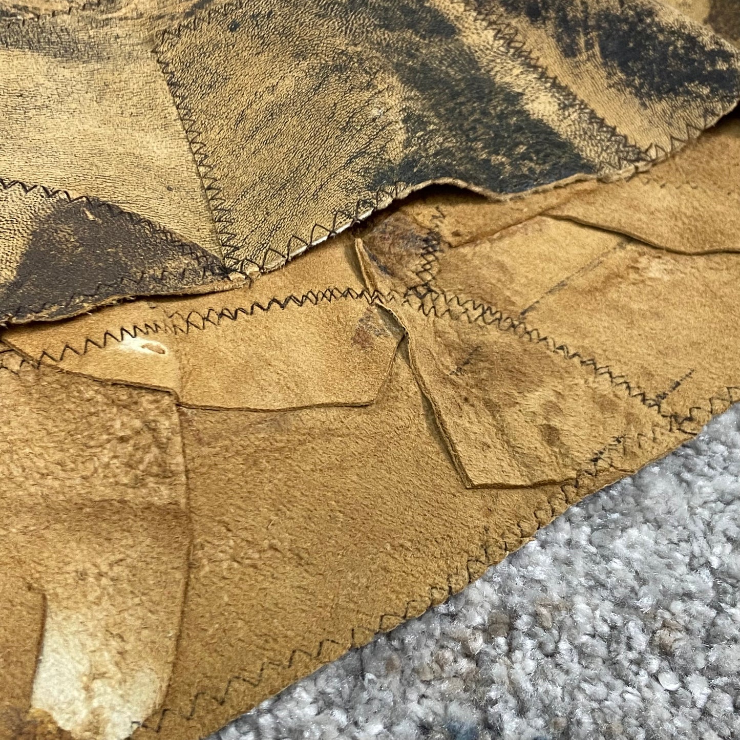 HAND CRAFTED RECYCLE LEATHER HAND-DYED PATCHWORK VEST