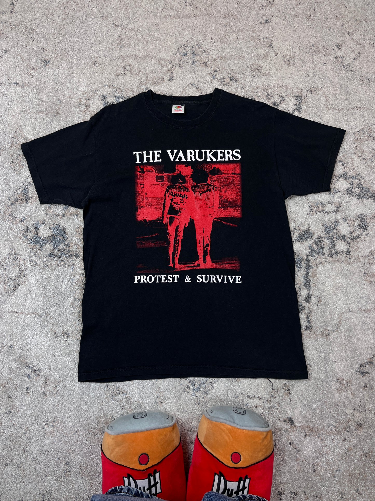 2000s THE VARUKERS "PROTEST & SURVIVE" TEE