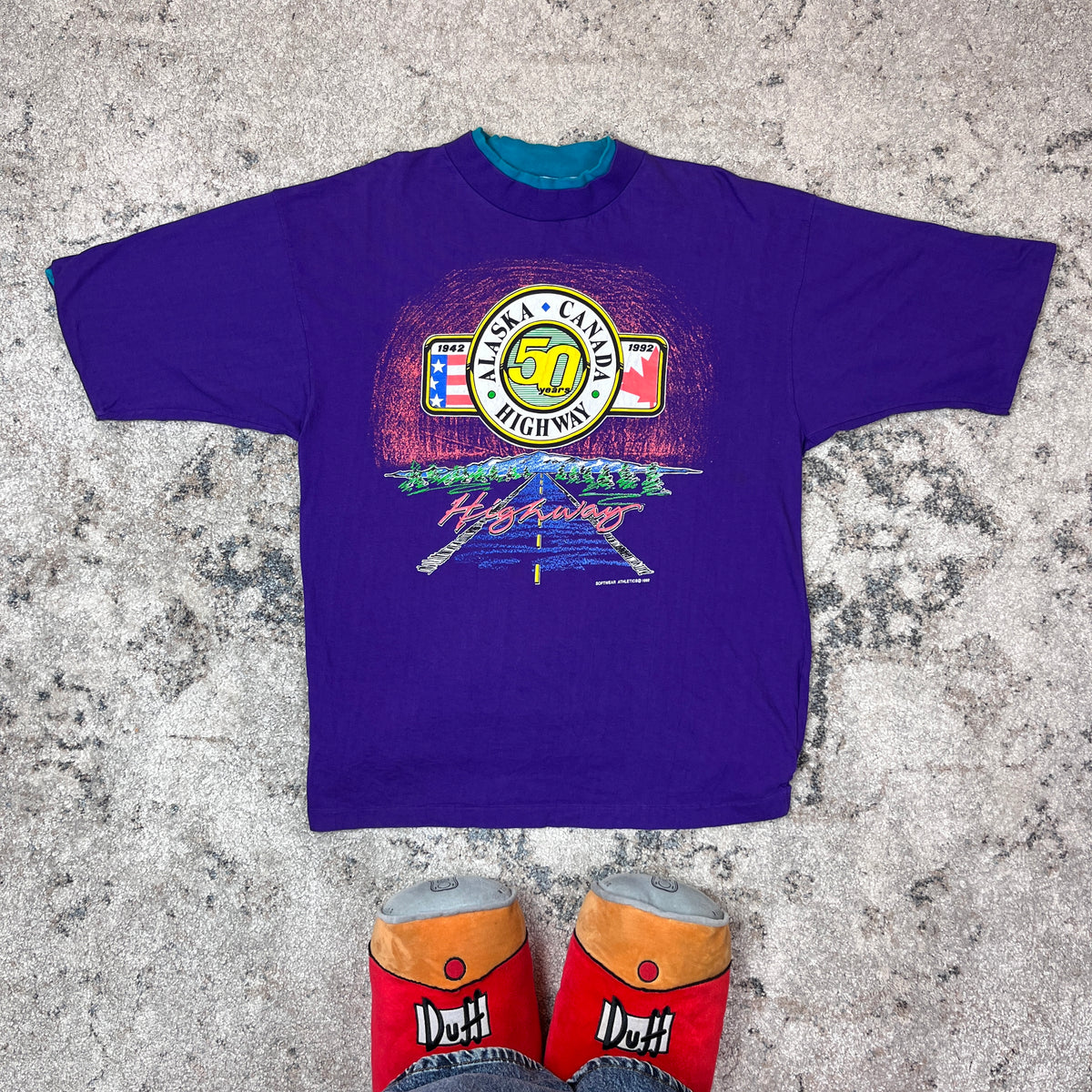 1992 HIGHWAY ALASKA-CANADA DOUBLE COLLAR SUNFADED TEE