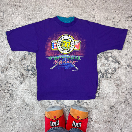 1992 HIGHWAY ALASKA-CANADA DOUBLE COLLAR SUNFADED TEE