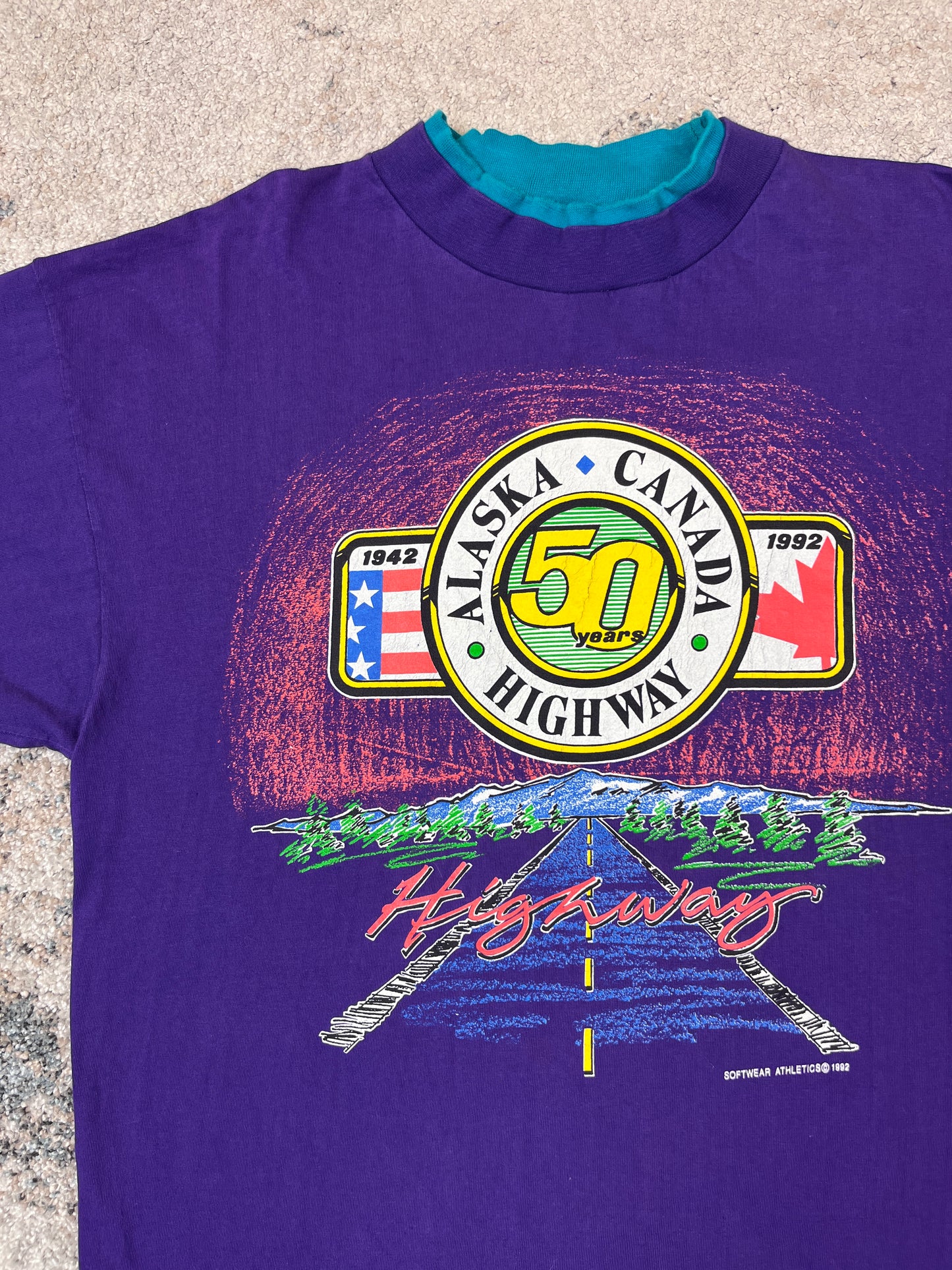 1992 HIGHWAY ALASKA-CANADA DOUBLE COLLAR SUNFADED TEE