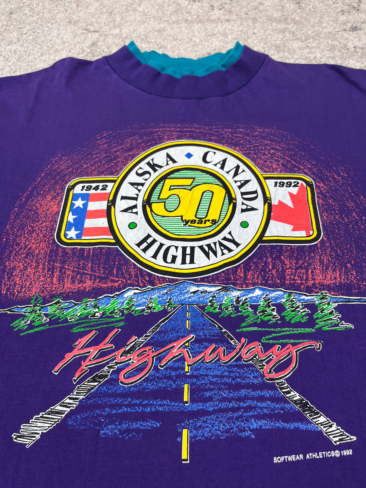 1992 HIGHWAY ALASKA-CANADA DOUBLE COLLAR SUNFADED TEE