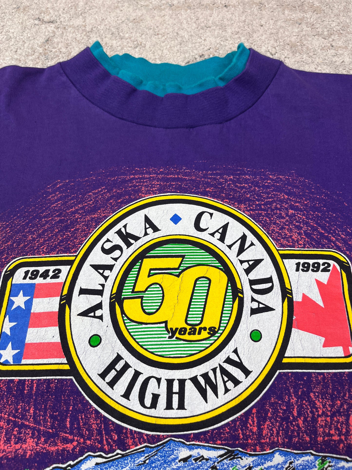 1992 HIGHWAY ALASKA-CANADA DOUBLE COLLAR SUNFADED TEE