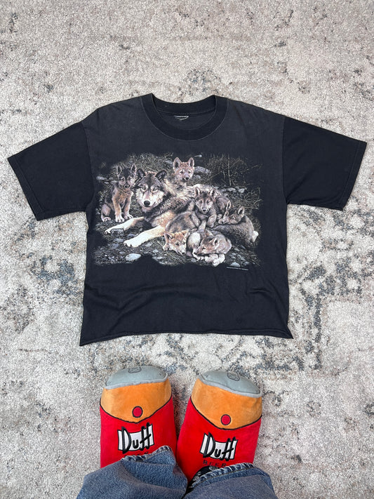 CUTE WULF FAMILY NATIVE BOXY TEE 1990s