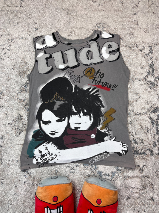 2000s DISTRESSED ANARCHY TANK TOP