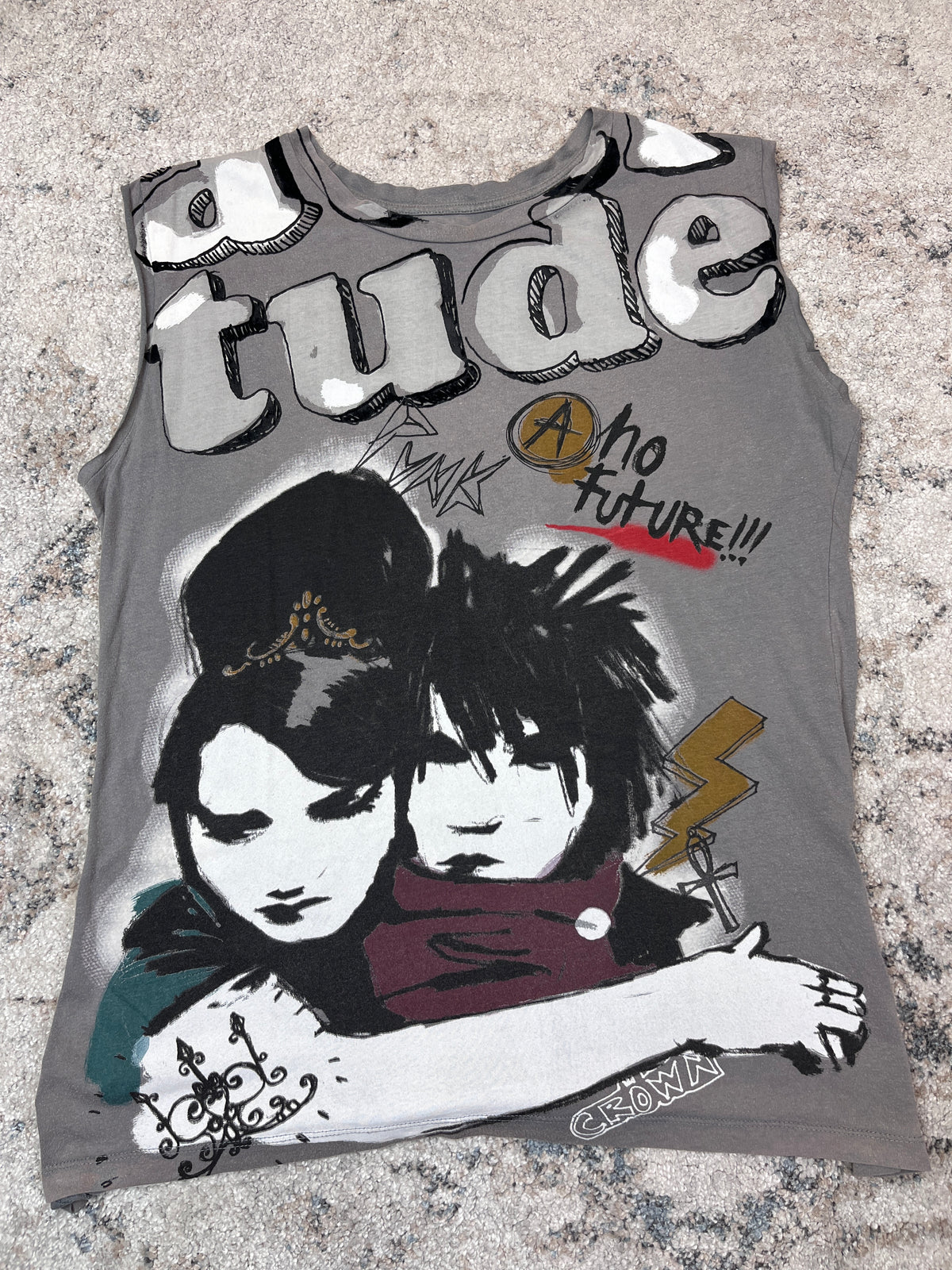 2000s DISTRESSED ANARCHY TANK TOP