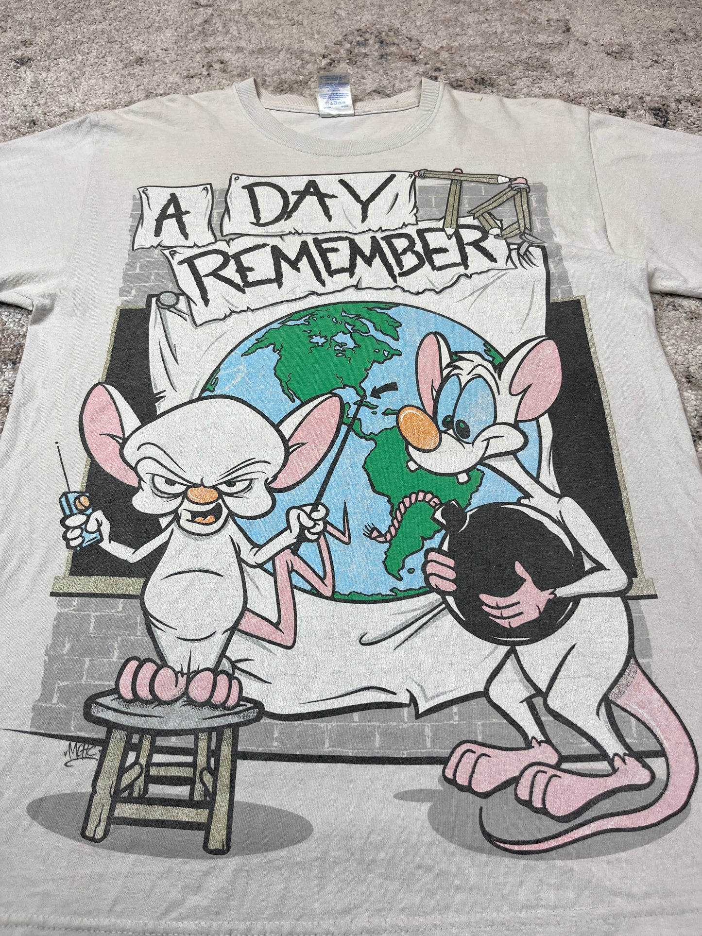 A DAY REMEMBER "WE'RE TAKING OVER THE WORLD" FADED TEE 2000s