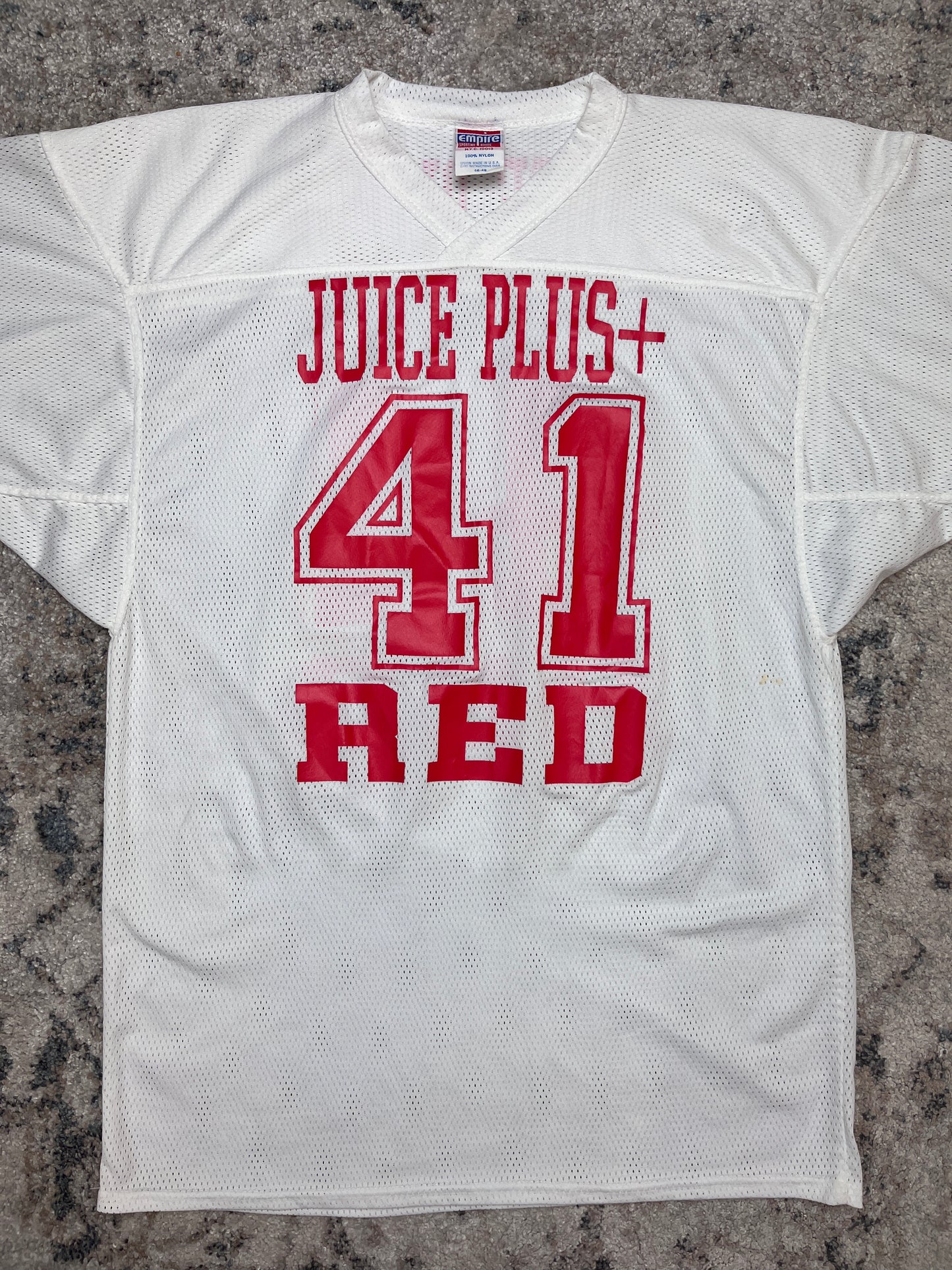 1980s EMPIRE RED 41 JUICY PLUS JERSEY TEE