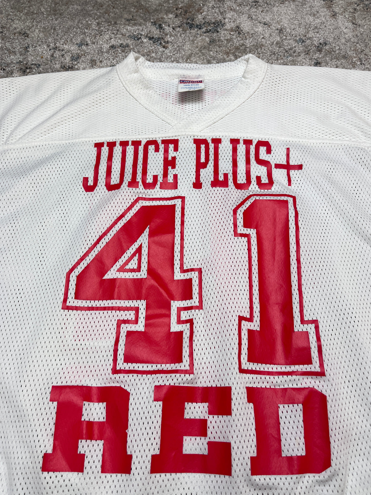 1980s EMPIRE RED 41 JUICY PLUS JERSEY TEE