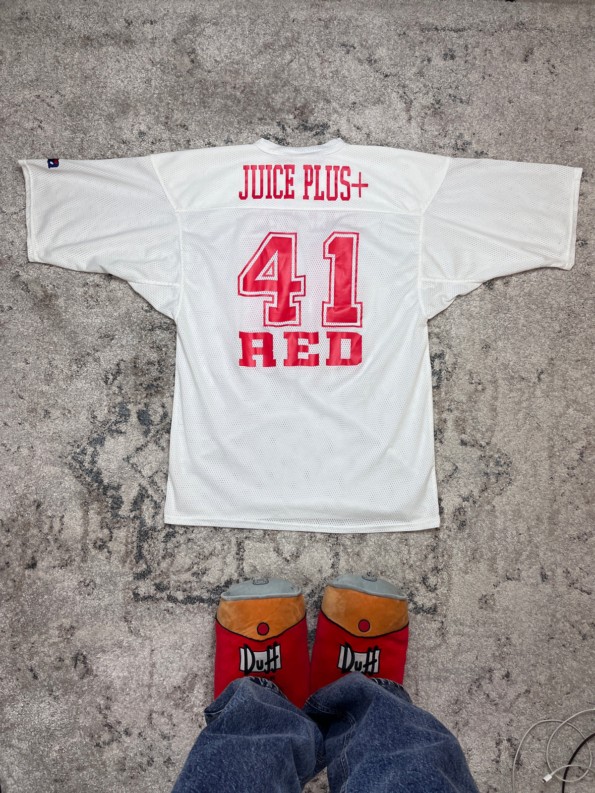 1980s EMPIRE RED 41 JUICY PLUS JERSEY TEE