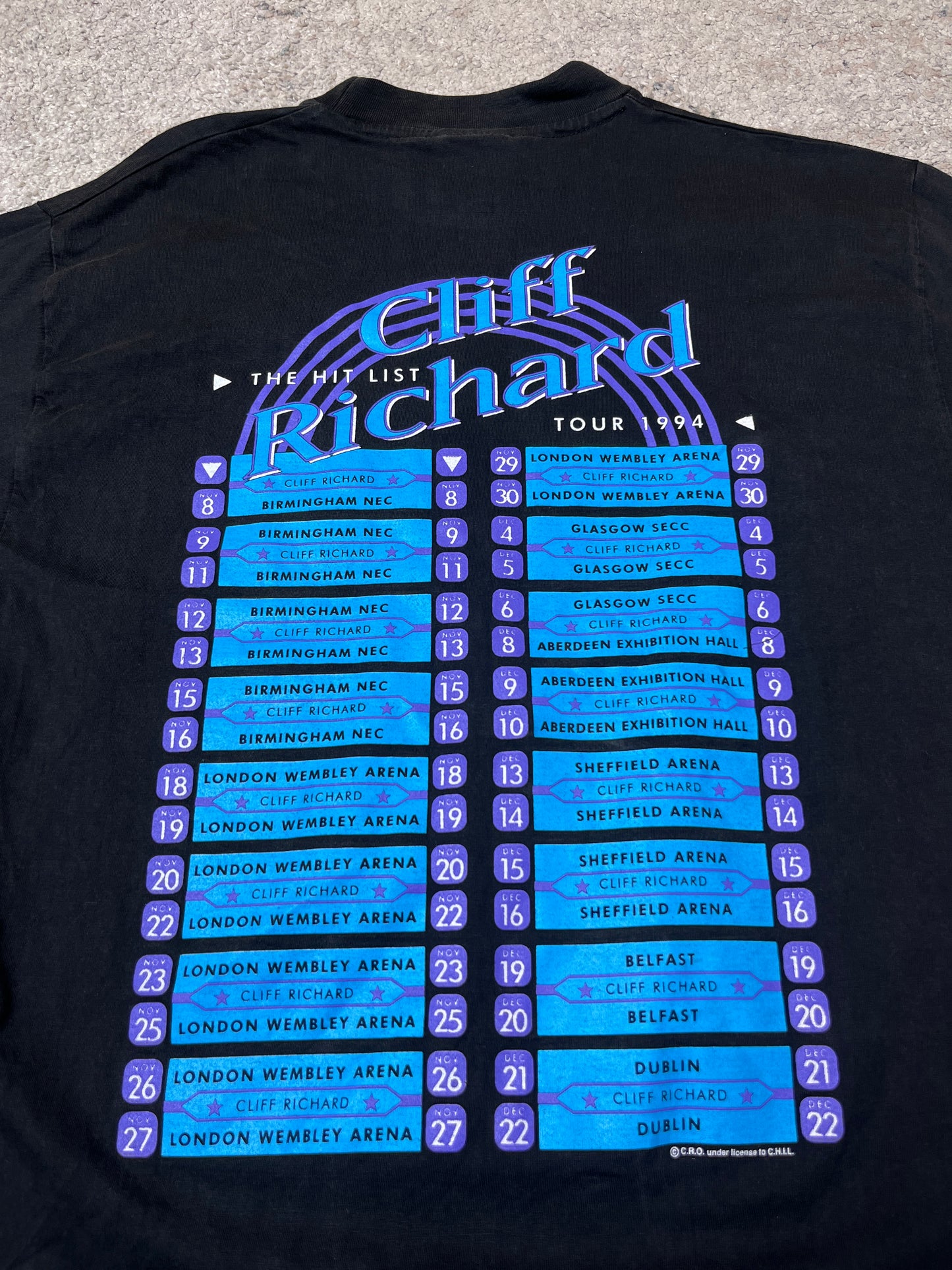 1994 CLIFF RICHARD "THE HIT LIST TOUR" TEE