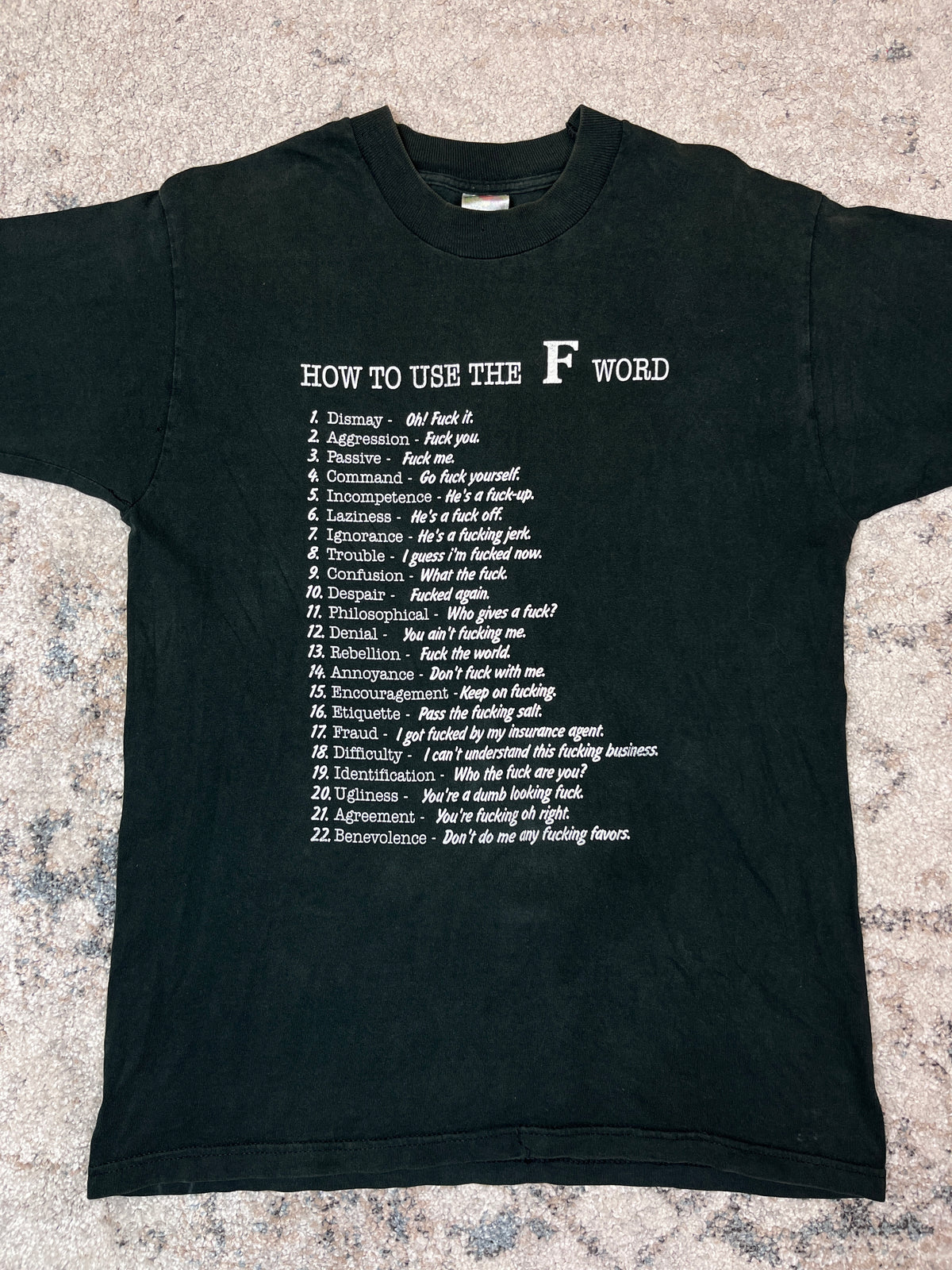 1990s HOW TO USE F WORD - FADED TEE
