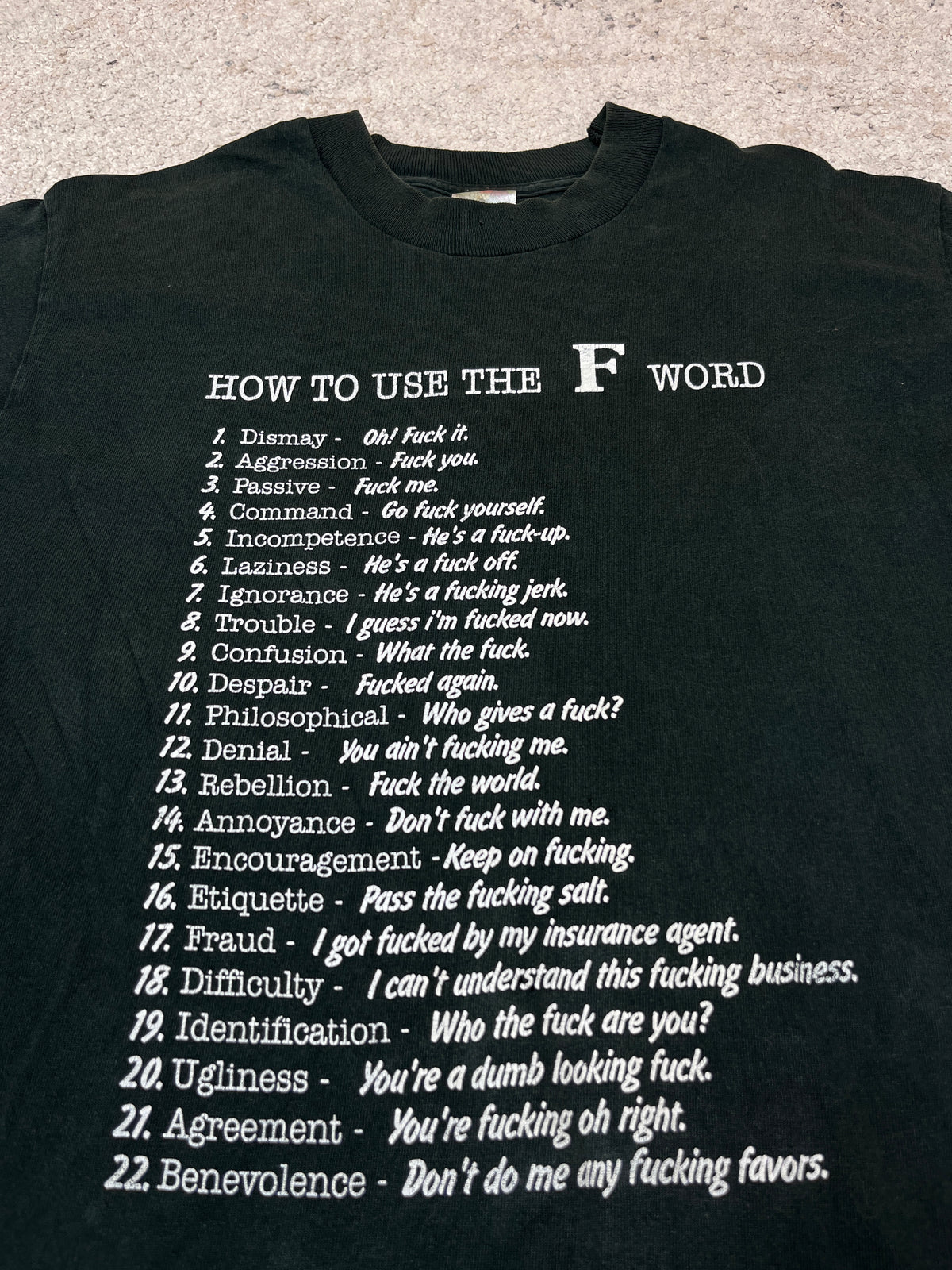 1990s HOW TO USE F WORD - FADED TEE