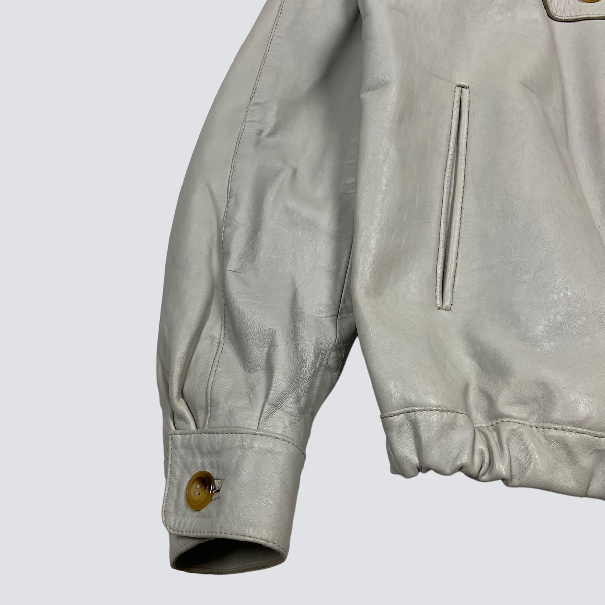 1990s VINTAGE MINIMALISTIC ARCHIVE ECO LEATHER JACKET