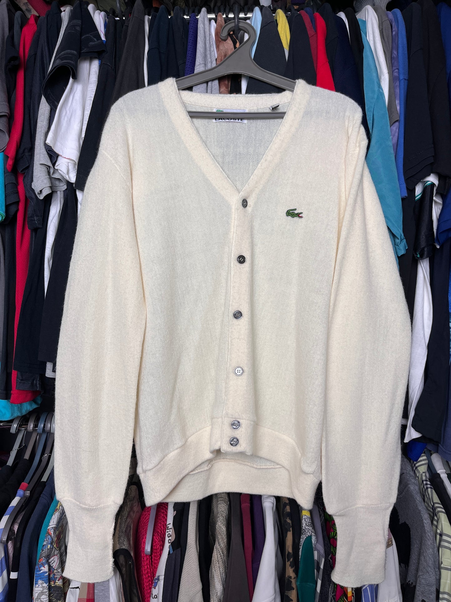 1970s IZOD LACOSTE PREPPY KNITTED CARDIGAN