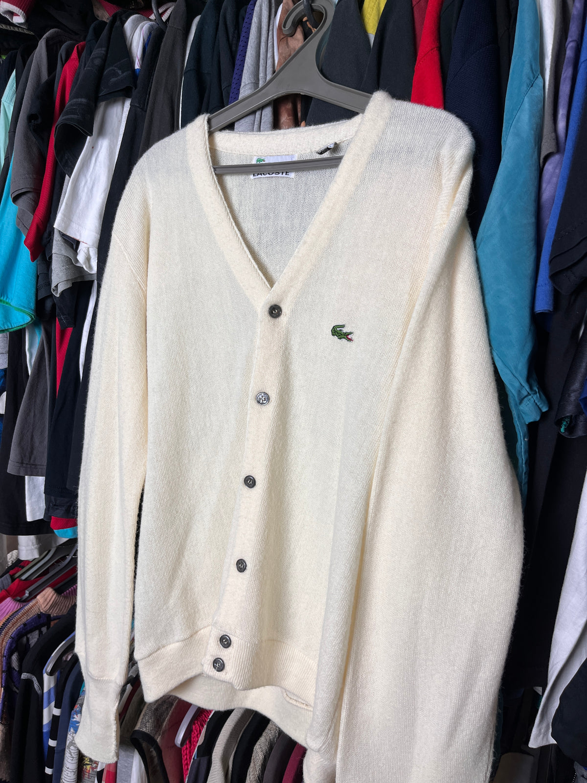 1970s IZOD LACOSTE PREPPY KNITTED CARDIGAN