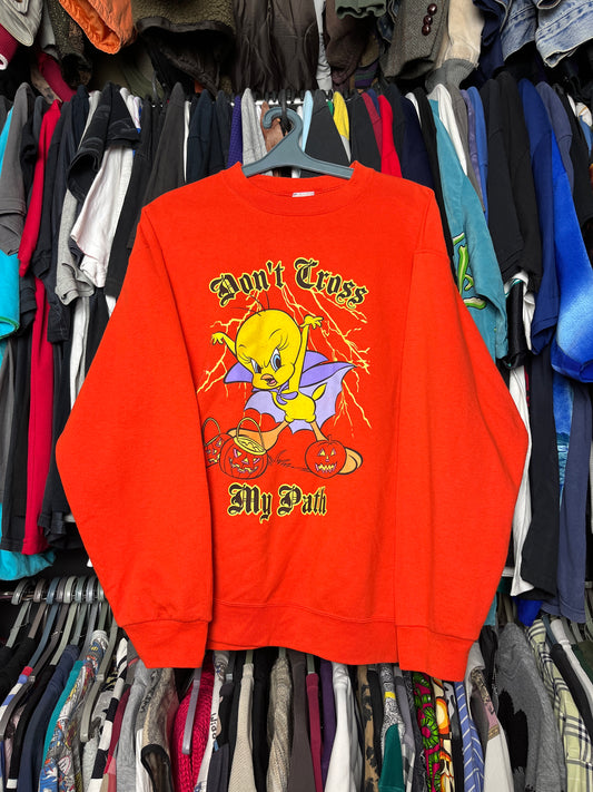 1990s TWEETY HALLOWEEN "DON'T CROSS MY PATH" SWEATSHIRT