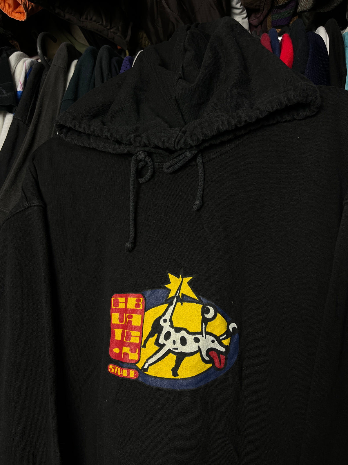 1980s "PSYCHEDELIC DOG" POP ART CUT BACK HOODIE