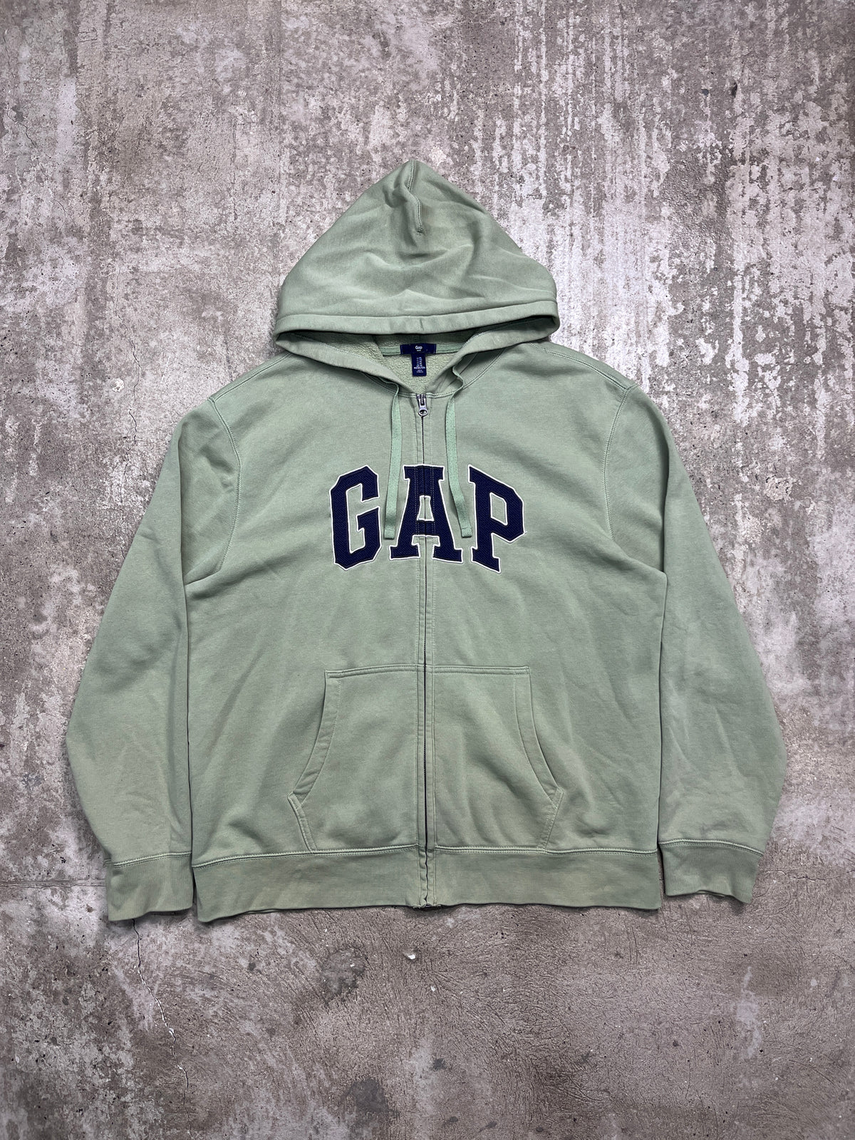 2000s GAP PASTEL GREEN ZIP HOODIE