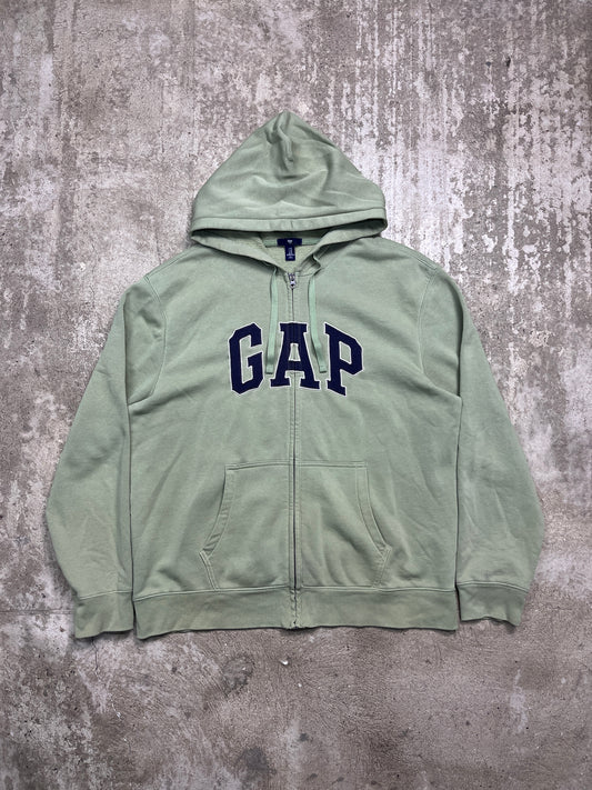 2000s GAP PASTEL GREEN ZIP HOODIE