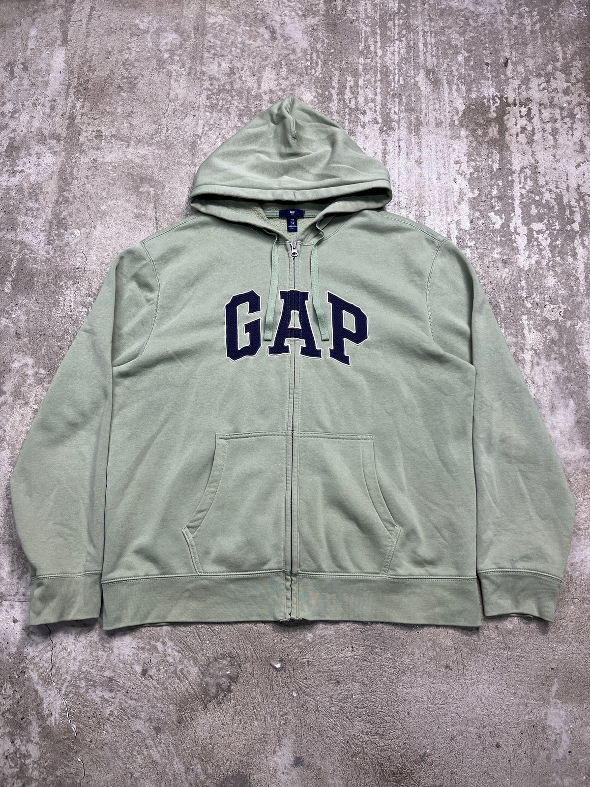 2000s GAP PASTEL GREEN ZIP HOODIE