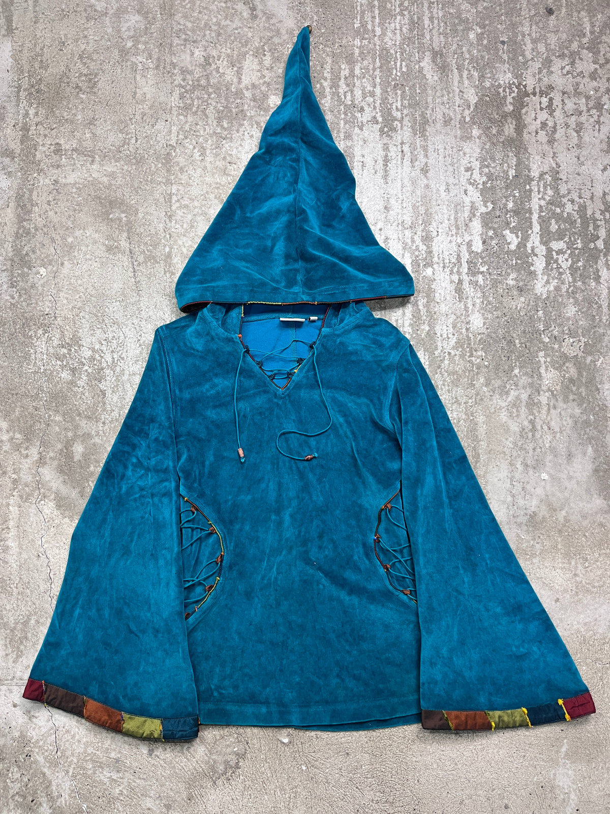 VELOUR FAERIE NEPALESE ETHNIC HIPPIE HOODIE 2000s