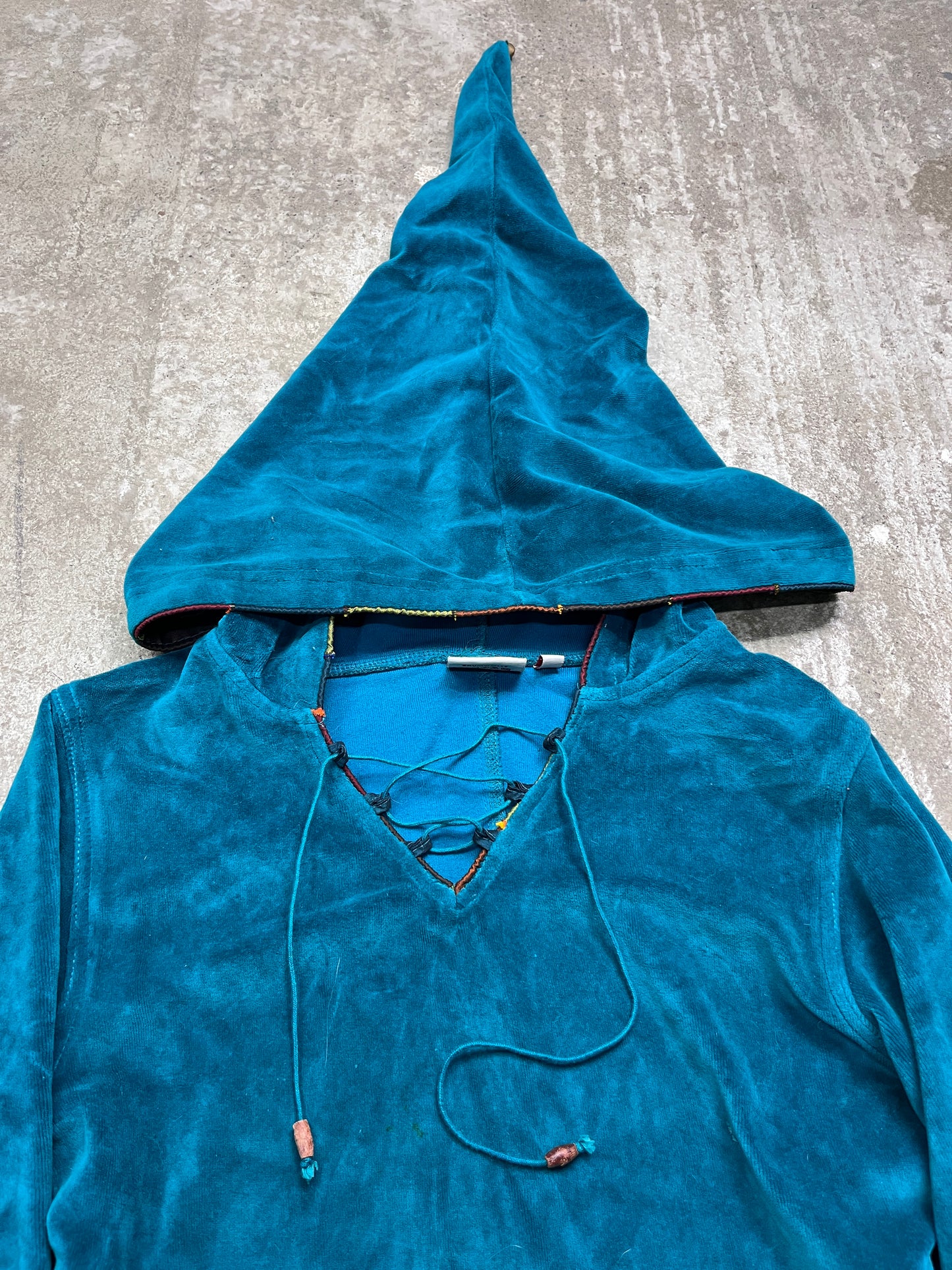 VELOUR FAERIE NEPALESE ETHNIC HIPPIE HOODIE 2000s