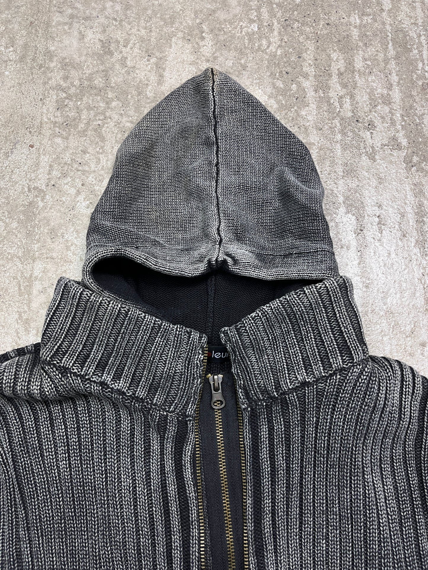 FADED CORROSION MULTIPOCKET HOODED ZIP KNIT 2000s