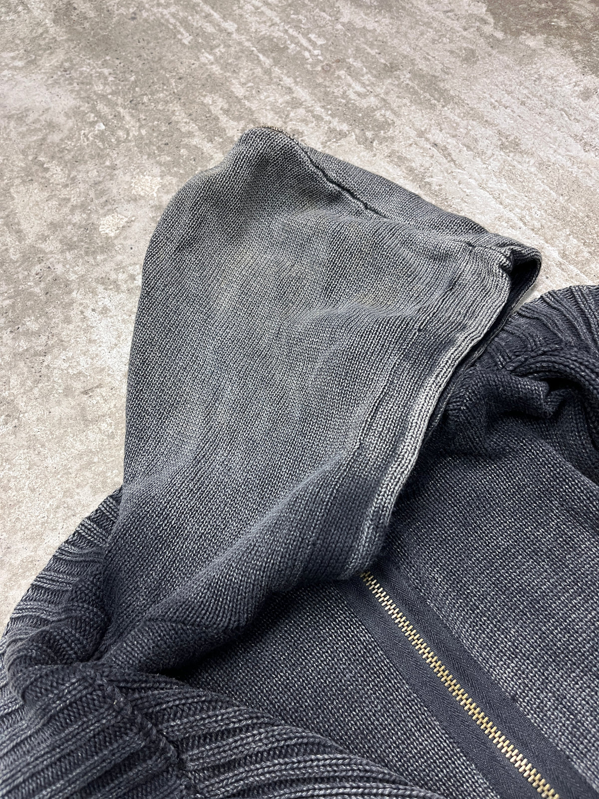 FADED CORROSION MULTIPOCKET HOODED ZIP KNIT 2000s