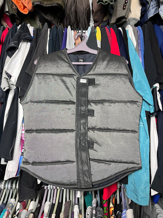 1980s B.YOUNG FRANCE METALLIC QUILTED PUFF TECH VEST