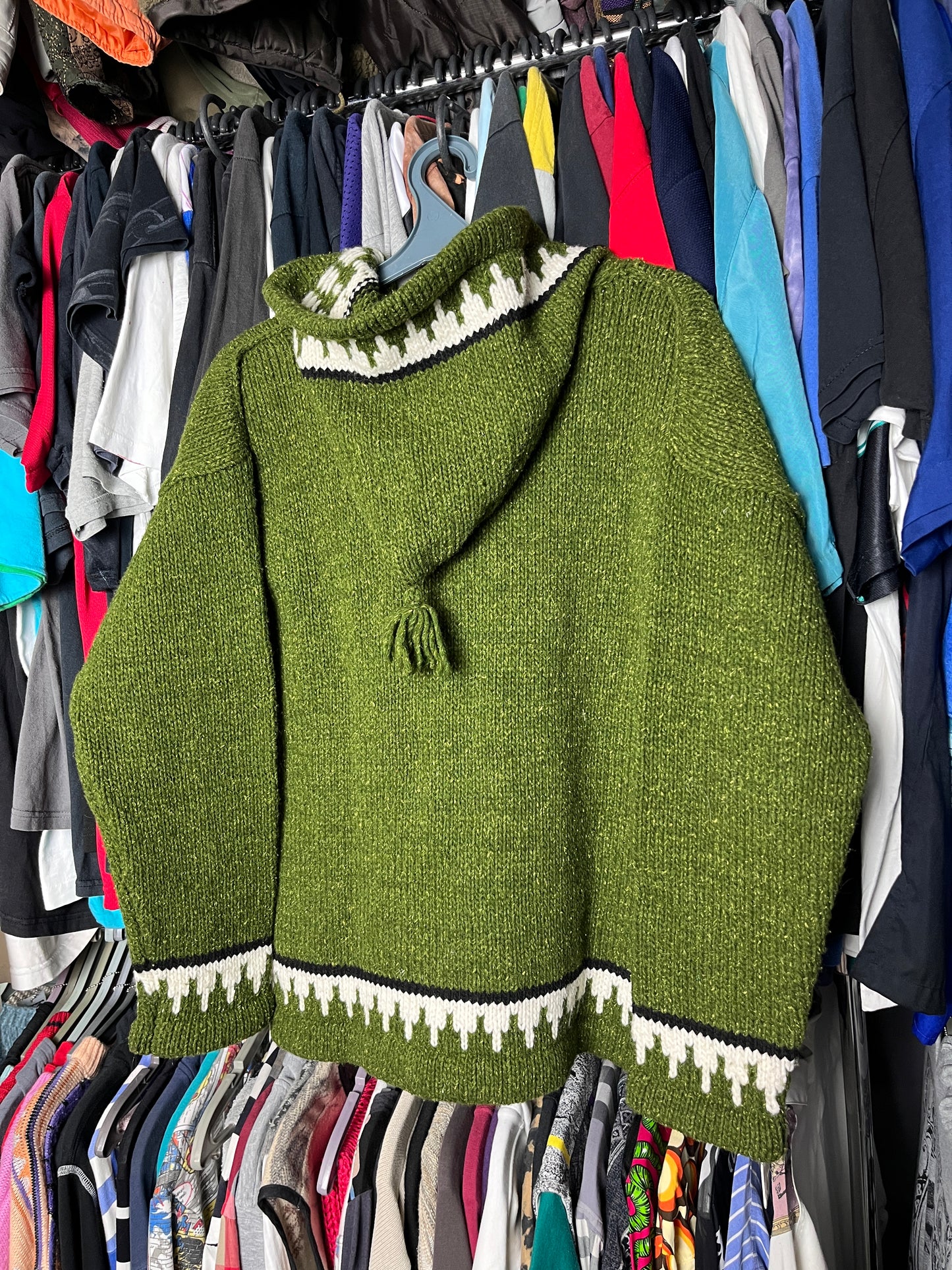 1980s HANDKNITTED WILD EAGLE HOODED JACKET