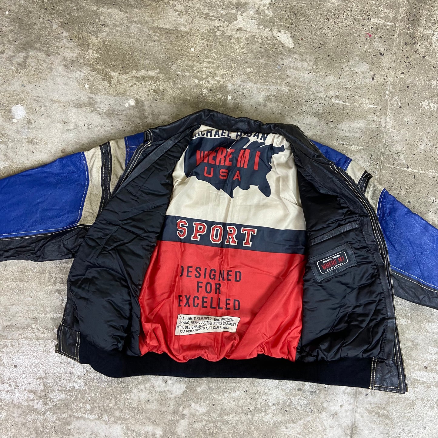 1980s MICHAEL HOBAN WHERE M1 EXCELLED USA LEATHER JACKET