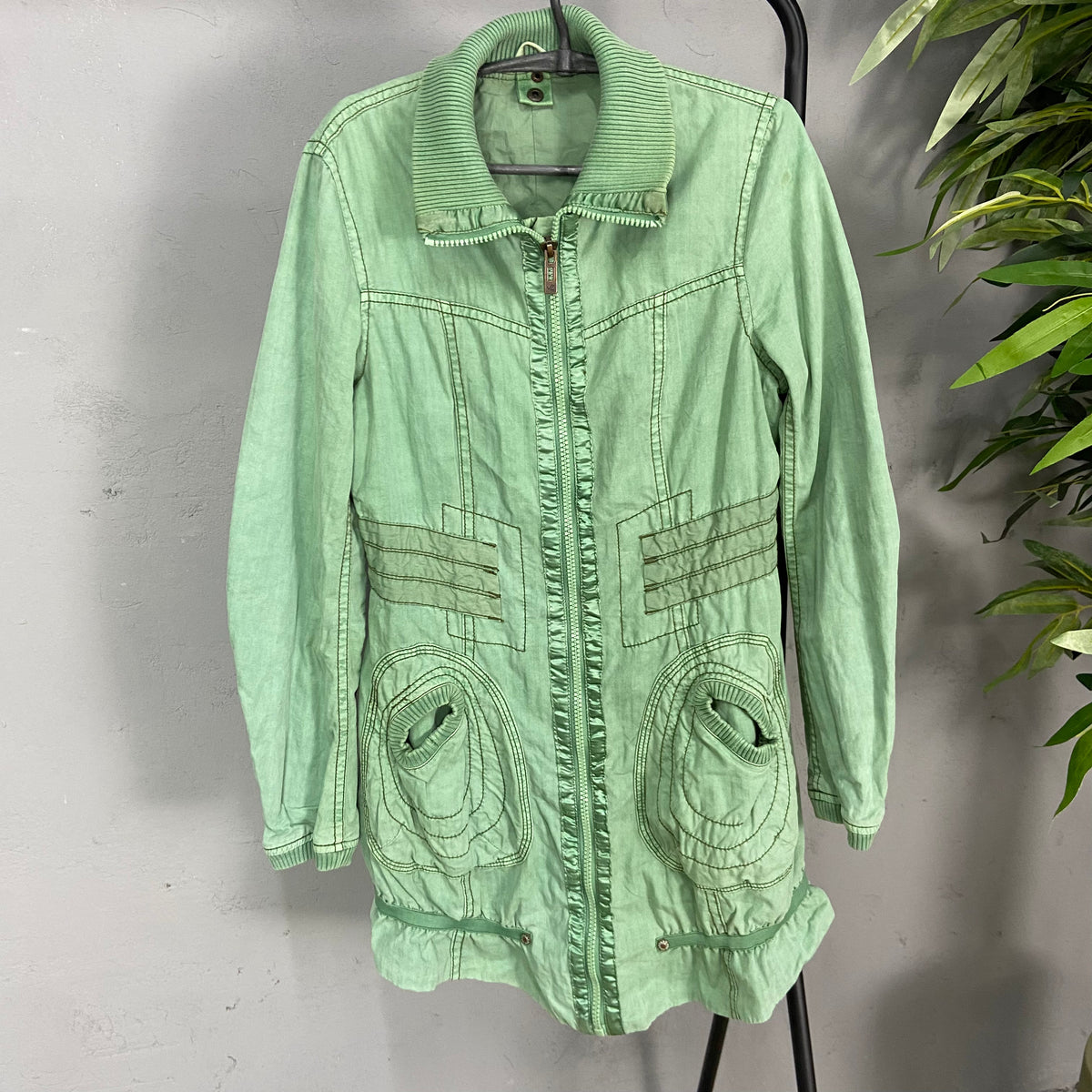 1990s JET LAG RECONSTRUCTED DENIM TRENCH JACKET