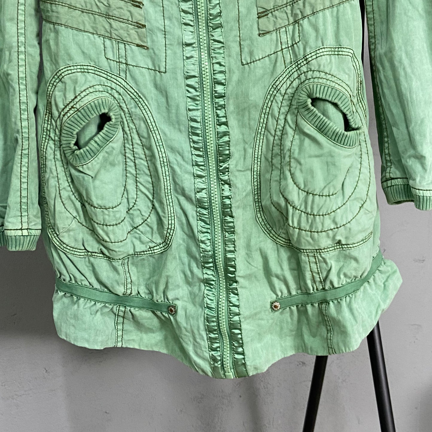1990s JET LAG RECONSTRUCTED DENIM TRENCH JACKET
