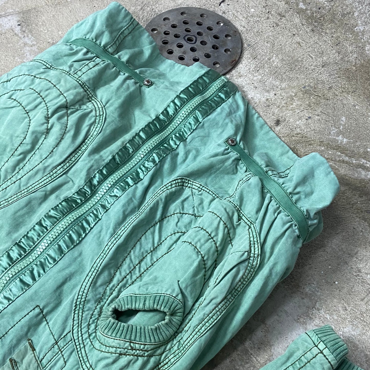 1990s JET LAG RECONSTRUCTED DENIM TRENCH JACKET