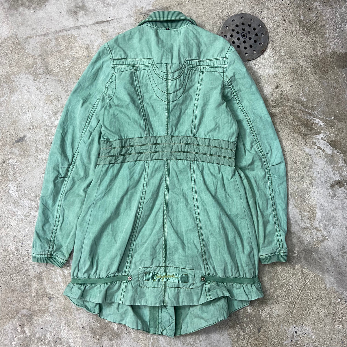 1990s JET LAG RECONSTRUCTED DENIM TRENCH JACKET