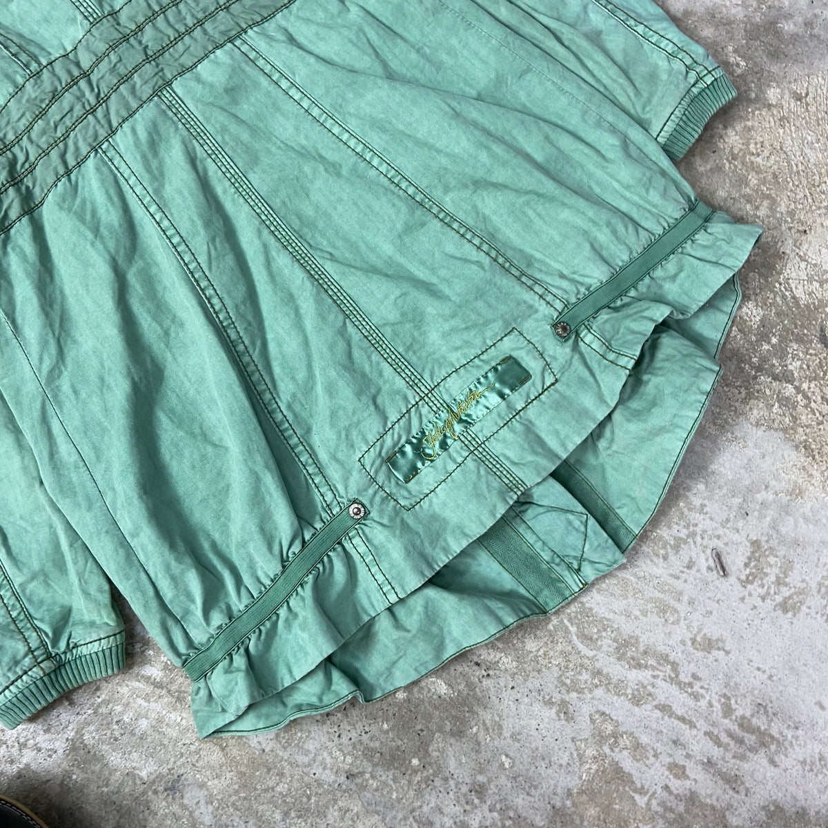 1990s JET LAG RECONSTRUCTED DENIM TRENCH JACKET