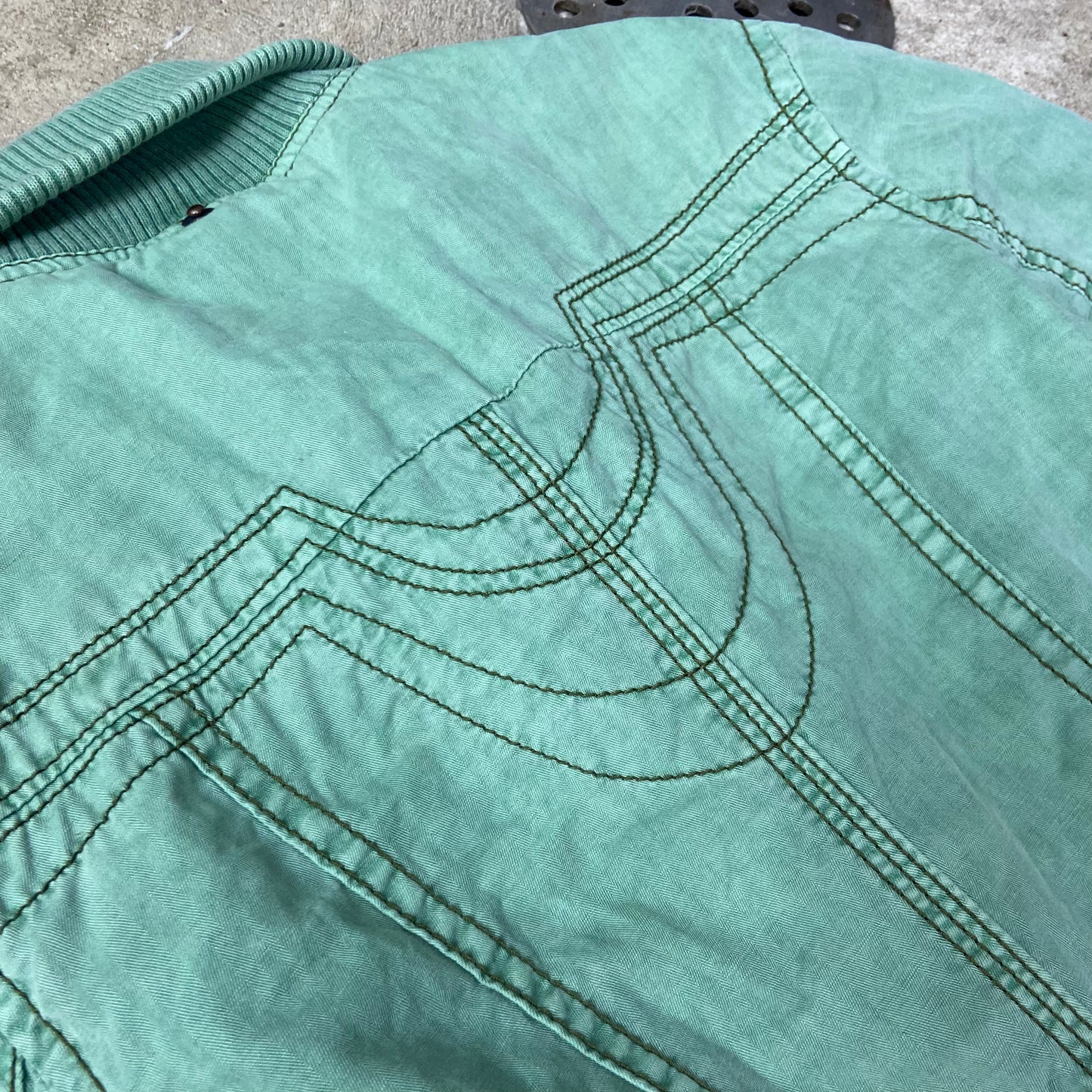 1990s JET LAG RECONSTRUCTED DENIM TRENCH JACKET