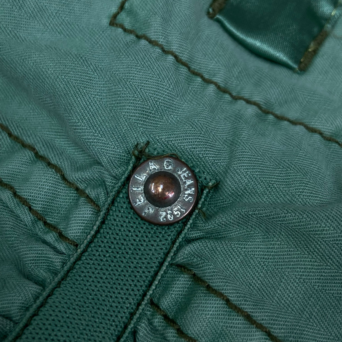 1990s JET LAG RECONSTRUCTED DENIM TRENCH JACKET
