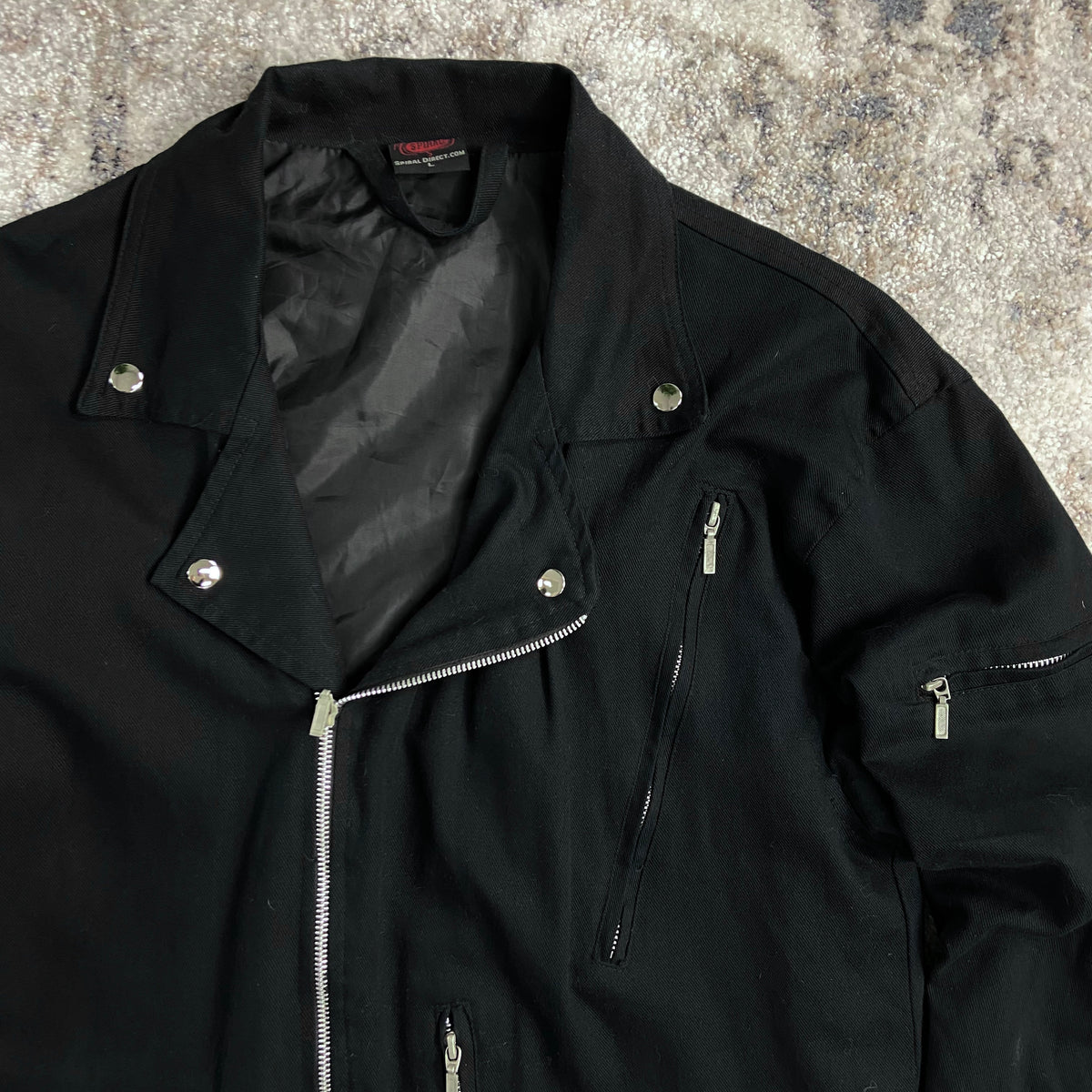 SPIRAL BIKER BONDAGE DENIM JACKET 1990s